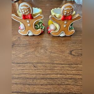 Vintage PartyLite Gingerbread Man Votive Candle Holders